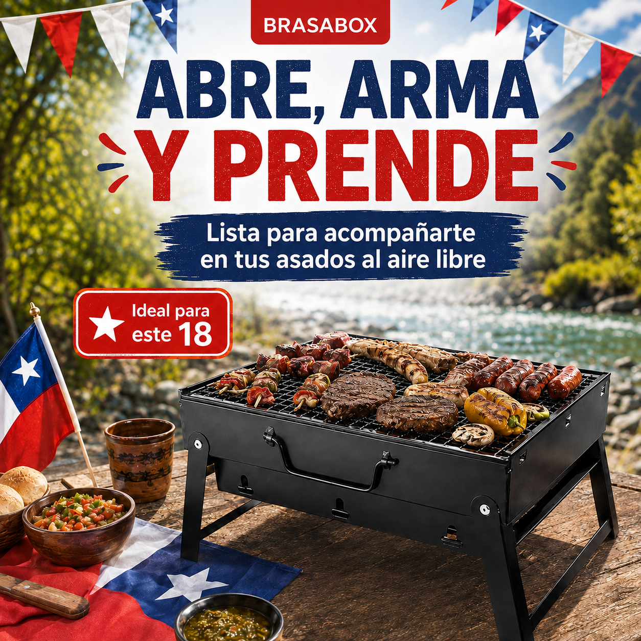 BrasaBox™ | Parrilla Plegable Portátil