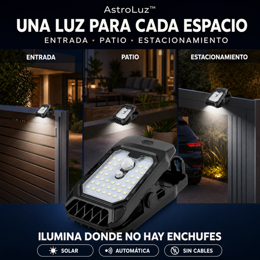 AstroLuz™ — Iluminación automática donde la necesitas, sin cables ni enchufes.