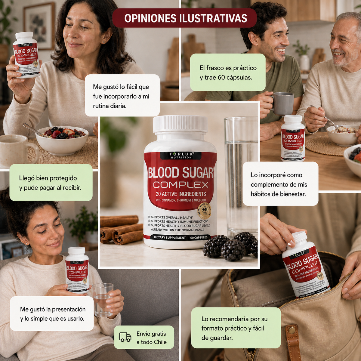 Toplux Blood Sugar Complex — 60 Cápsulas con 20 Ingredientes Activos