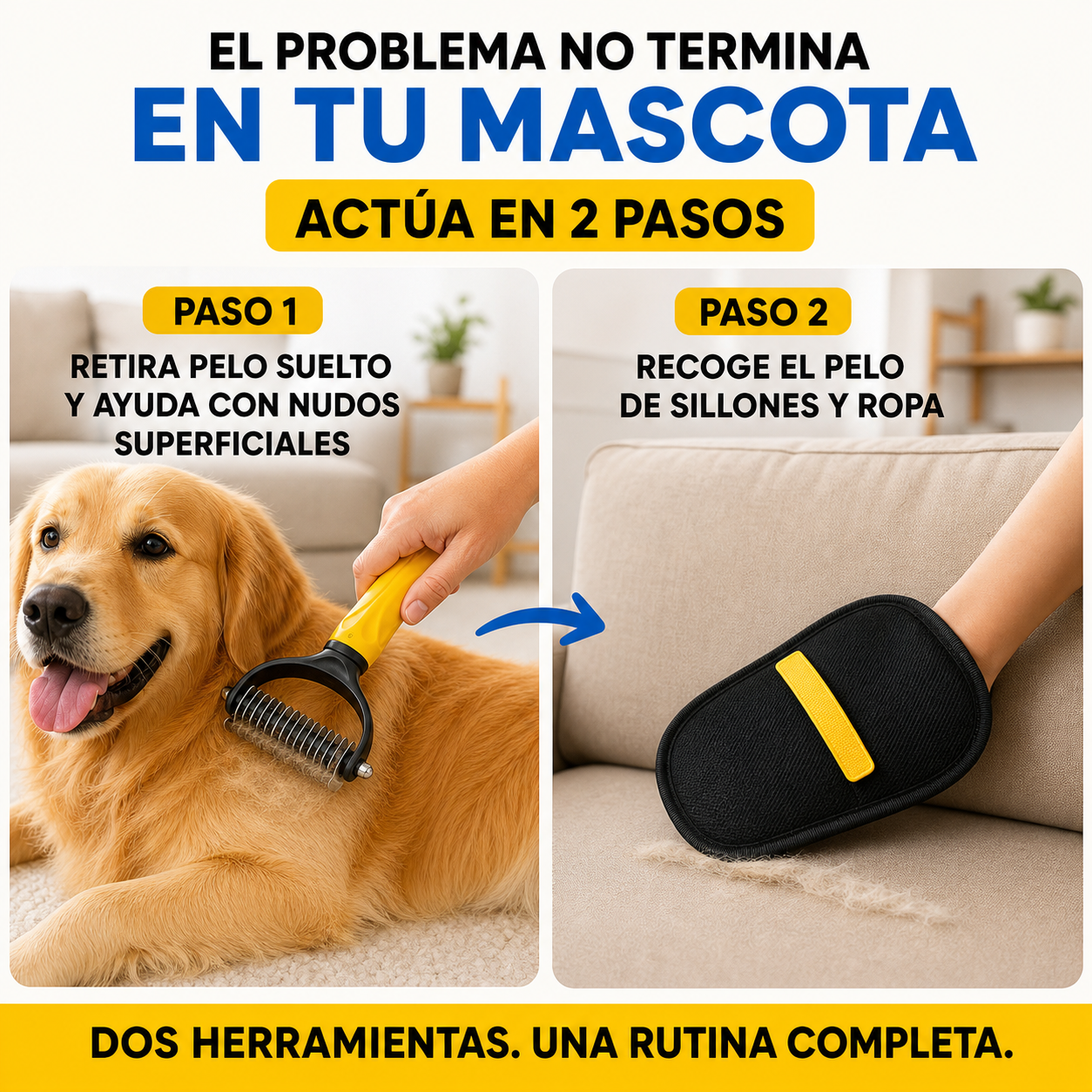 Pack ZeroPelo — corta nudos sin dolor + adiós al pelo del hogar