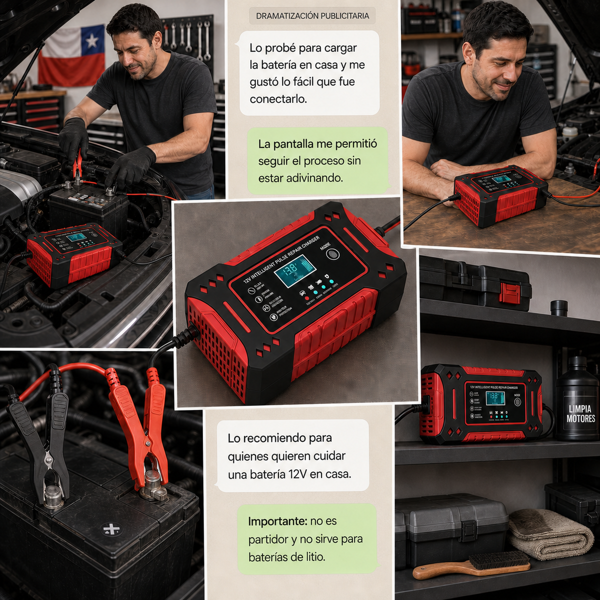 BatteryFix — Cargador Reparador Inteligente de Baterías 12V