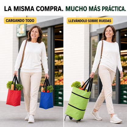 CompraFacil — carga todo en un viaje, sin dolor de manos ni de espalda + Afilador de Cuchillos de REGALO