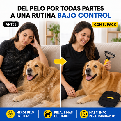 Pack ZeroPelo — corta nudos sin dolor + adiós al pelo del hogar