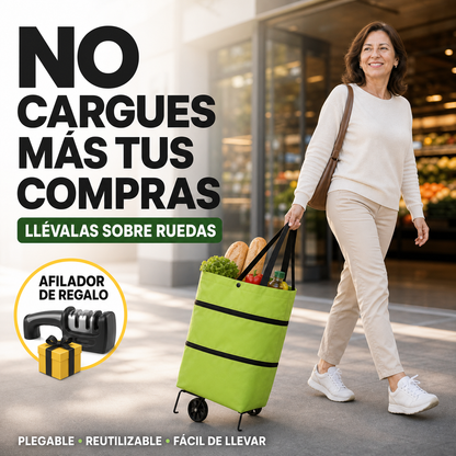 CompraFacil — carga todo en un viaje, sin dolor de manos ni de espalda + Afilador de Cuchillos de REGALO
